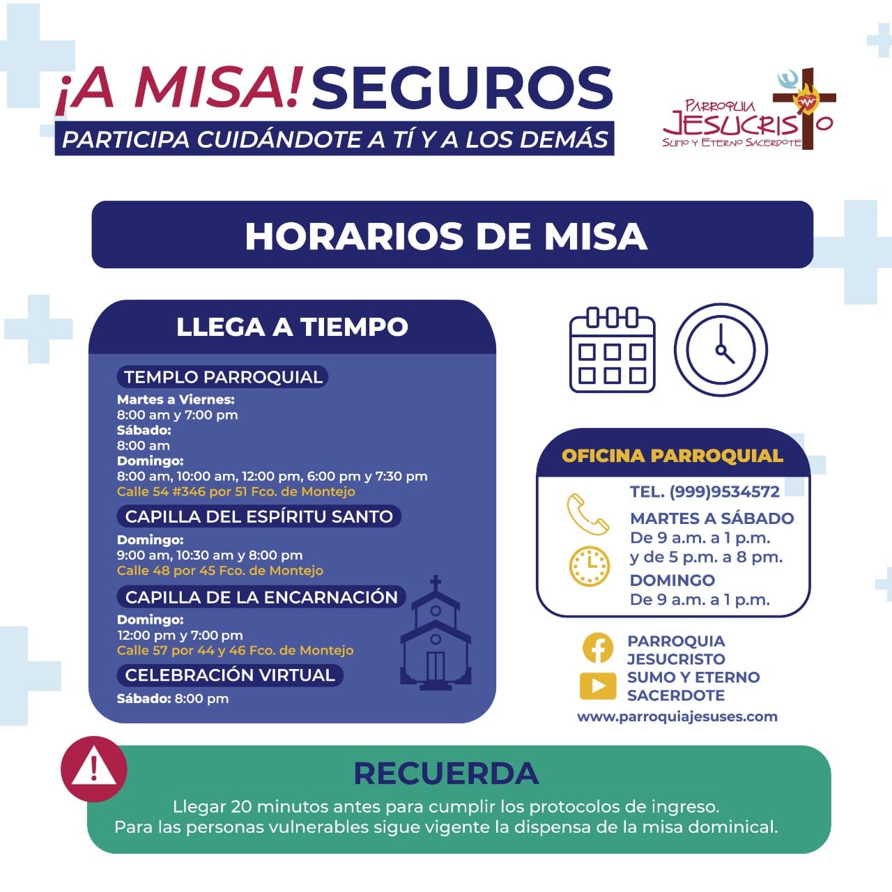 Horario de Misas en Mérida, Yucatán
